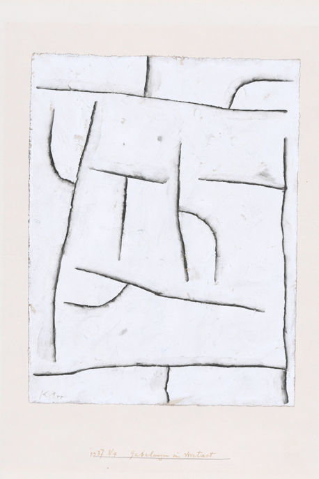Zeichnung von Paul Klee, Gabelungen im Viertact, 1937