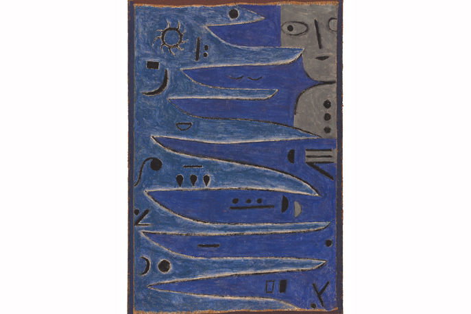 Abbildung des Gemäldes "der Graue und die Küste" von Paul Klee